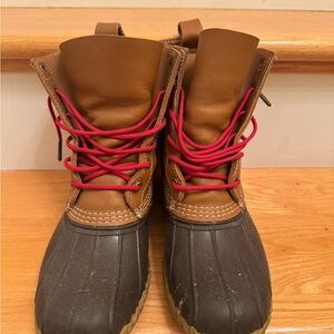 L.L. Bean Duck Boots with Red Laces Women’s 9
